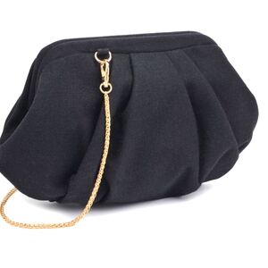 Urban Expression Elegant Black Sadie Clutch with Gold Chain